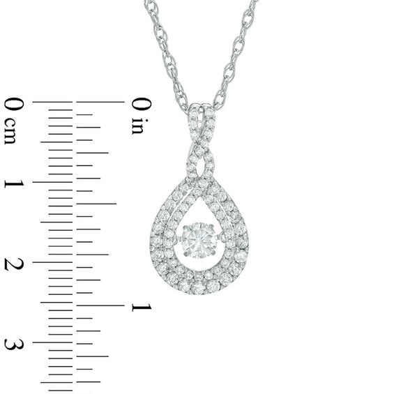 Previously Owned - 7/8 CT. T.w. Twist Teardrop Pendant in 10K White Gold