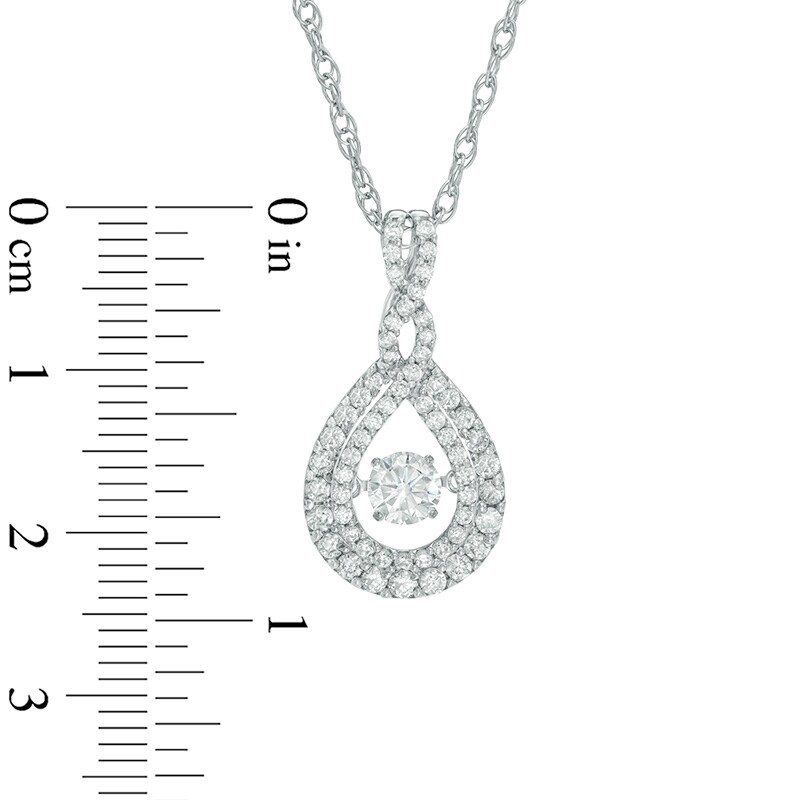 Main Image 2 of Previously Owned - 7/8 CT. T.W. Twist Teardrop Pendant in 10K White Gold