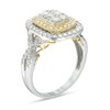 Thumbnail Image 2 of Previously Owned - 1 CT. T.W. Composite Diamond Rectangle Frame Twist Shank Ring in 10K Two-Tone Gold