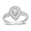Thumbnail Image 1 of Previously Owned - 1/3 CT. T.W. Diamond Teardrop-Shaped Frame Vintage-Style Engagement Ring in 10K White Gold