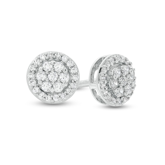 Previously Owned - 1/4 CT. T.w. Composite Diamond Stud Earrings in 10K White Gold