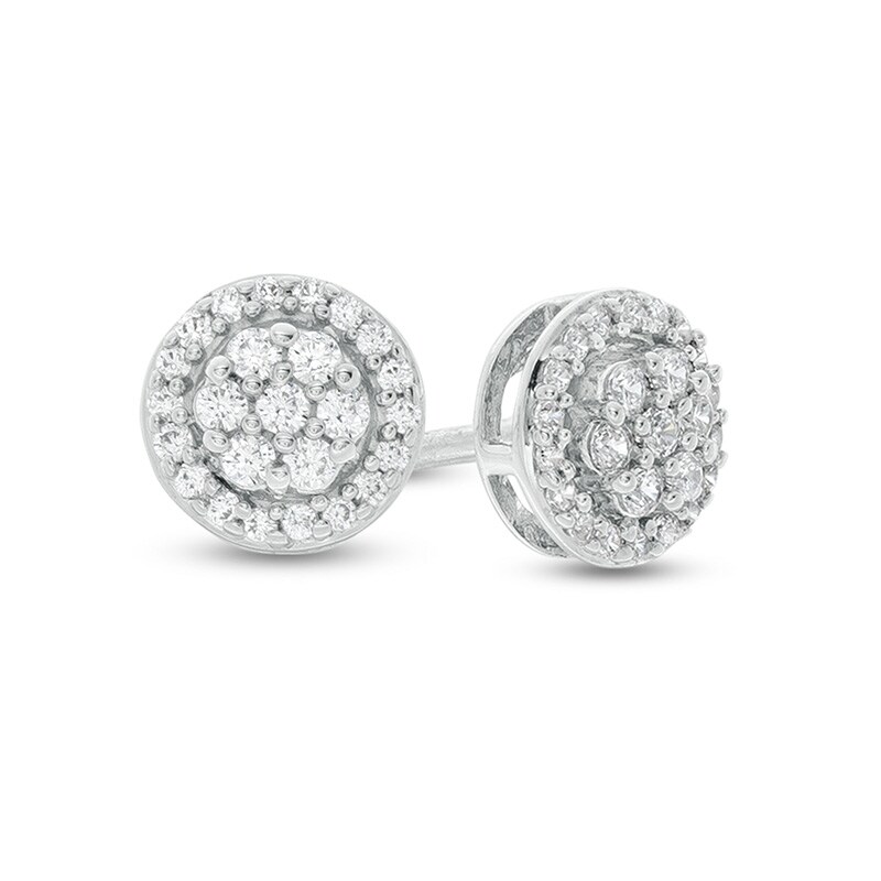 Main Image 1 of Previously Owned - 1/4 CT. T.W. Composite Diamond Stud Earrings in 10K White Gold