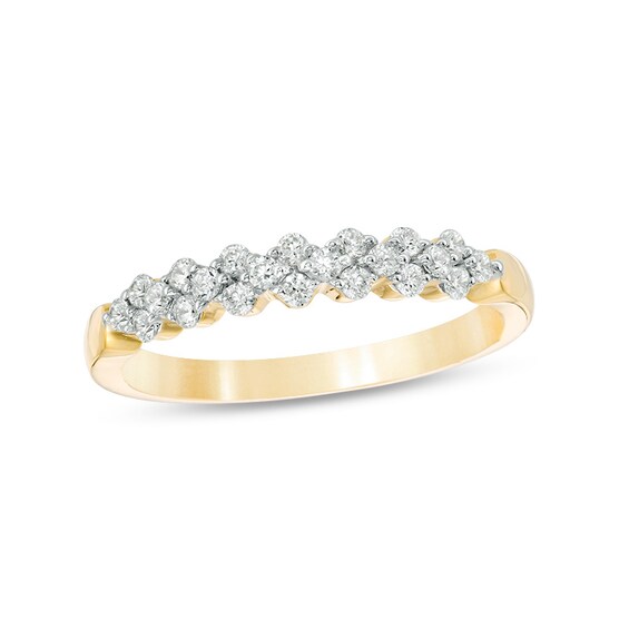 Previously Owned - 1/3 CT. T.w. Diamond Alternating Stackable Band in 10K Gold