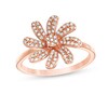 Thumbnail Image 1 of Previously Owned - 1/4 CT. T.W. Diamond Swirl Flower Ring in 10K Rose Gold