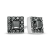 Thumbnail Image 1 of Previously Owned - Vera Wang Men 1 CT. T.W. Square-Cut Black Diamond Frame Stud Earrings in Sterling Silver