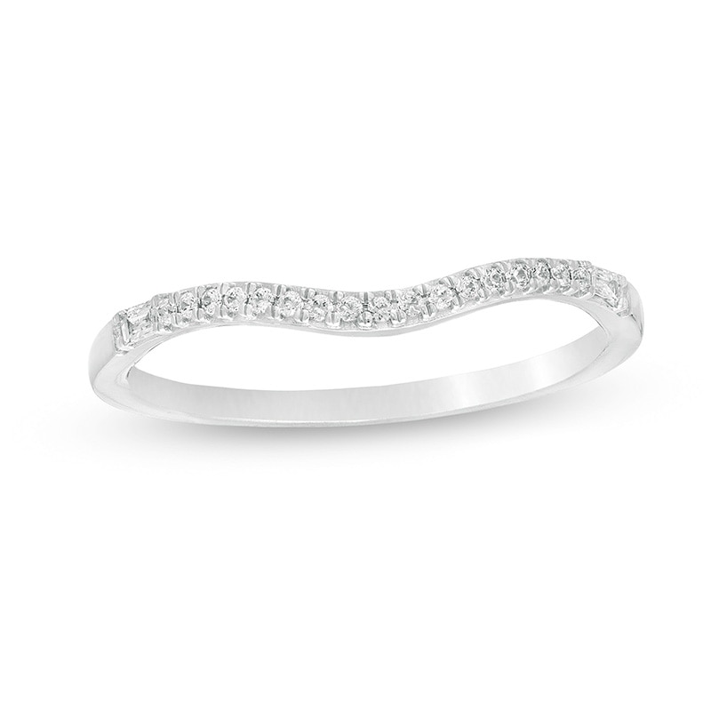Main Image 1 of Previously Owned - 1/10 CT. T.W. Diamond Contour Anniversary Band in 10K White Gold