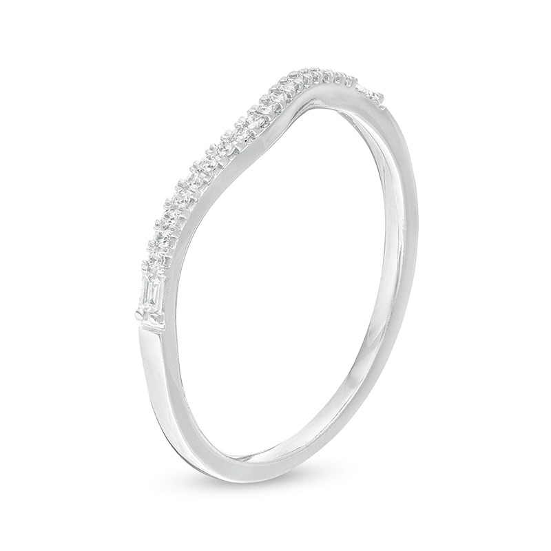 Main Image 3 of Previously Owned - 1/10 CT. T.W. Diamond Contour Anniversary Band in 10K White Gold