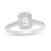 Thumbnail Image 1 of Previously Owned - 1-1/4 CT. T.W. GIA-Graded Emerald-Cut Diamond Frame Engagement Ring in 14K White Gold (I/VS2)