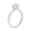 Thumbnail Image 3 of Previously Owned - 1 CT. T.W.  Diamond Scallop Frame Floral Engagement Ring in 14K White Gold (I/I2)