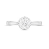 Thumbnail Image 4 of Previously Owned - 1 CT. T.W.  Diamond Scallop Frame Floral Engagement Ring in 14K White Gold (I/I2)