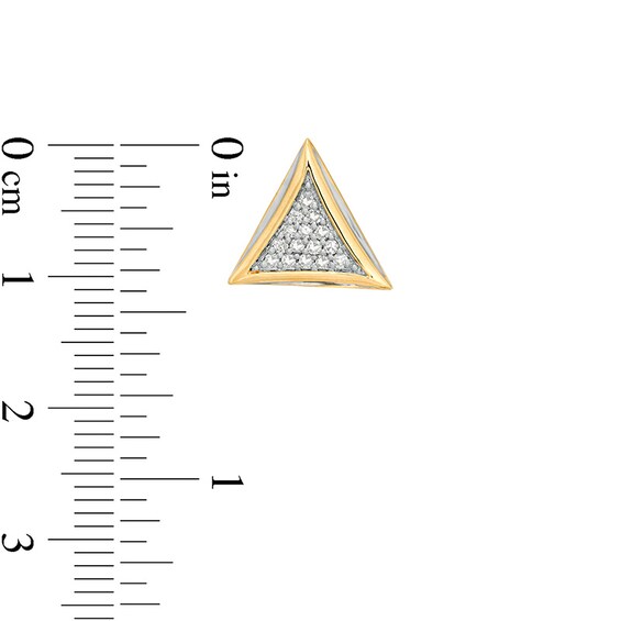 Previously Owned - 1/5 CT. T.w. Diamond PavÃ© Triangular Stud Earrings in 10K Gold