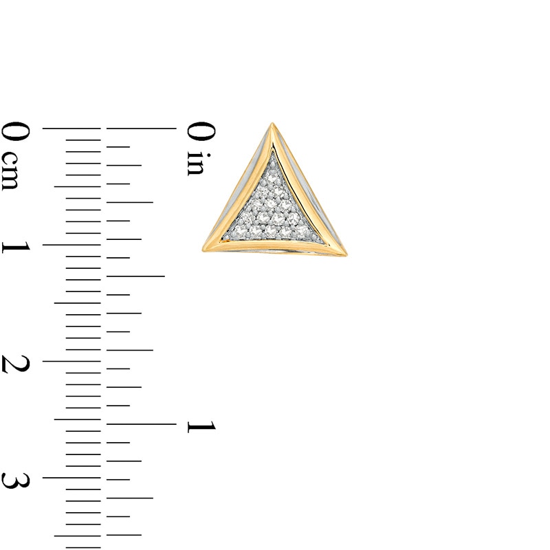 Main Image 3 of Previously Owned - 1/5 CT. T.W. Diamond Pavé Triangular Stud Earrings in 10K Gold