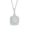 Thumbnail Image 1 of Previously Owned - 1/3 CT. T.W. Cushion-Shaped Multi-Diamond Pendant in 10K White Gold