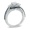 Thumbnail Image 2 of Previously Owned - Vera Wang Love Collection 1-1/5 CT. T.W. Diamond and Sapphire Three Stone Swirl Ring in 14K White Gold