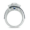 Thumbnail Image 3 of Previously Owned - Vera Wang Love Collection 1-1/5 CT. T.W. Diamond and Sapphire Three Stone Swirl Ring in 14K White Gold