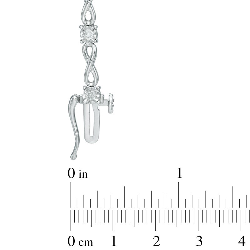 Main Image 2 of Previously Owned - 1/2 CT. T.W. Diamond Infinity Link Bracelet in 10K White Gold