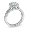 Thumbnail Image 2 of Previously Owned - 5/8 CT. T.W. Cushion-Cut Diamond Frame Bridal Set in 14K White Gold