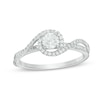 Thumbnail Image 1 of Previously Owned - 1/2 CT. T.W. Diamond Swirl Bypass Engagement Ring in 14K White Gold