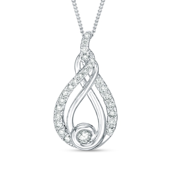 Previously Owned - Interwoven⢠1/2 CT. T.w. Diamond Pendant in 10K White Gold - 19"