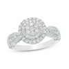 Thumbnail Image 1 of Previously Owned - 1/2 CT. T.W. Multi-Diamond Diamond Double Frame Ring in 10K White Gold