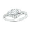 Thumbnail Image 1 of Previously Owned - 1 CT. T.W. Diamond Past Present Future® Chevron Engagement Ring in 14K White Gold