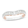 Thumbnail Image 1 of Previously Owned - 1/3 CT. T.W. Baguette and Round Diamond  Vintage-Style Contour Anniversary Band in 14K Two-Tone Gold