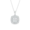 Thumbnail Image 1 of Previously Owned - 1/2 CT. T.W. Composite Diamond Cushion Frame Vintage-Style Pendant in 10K White Gold