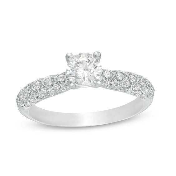 Previously Owned - Celebration Ideal 7/8 CT. T.w. Diamond Engagement Ring in 14K White Gold (I/I1)