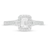 Thumbnail Image 4 of Previously Owned - Vera Wang Love Collection 3/4 CT. T.W. Emerald-Cut Diamond Frame Engagement Ring in 14K White Gold
