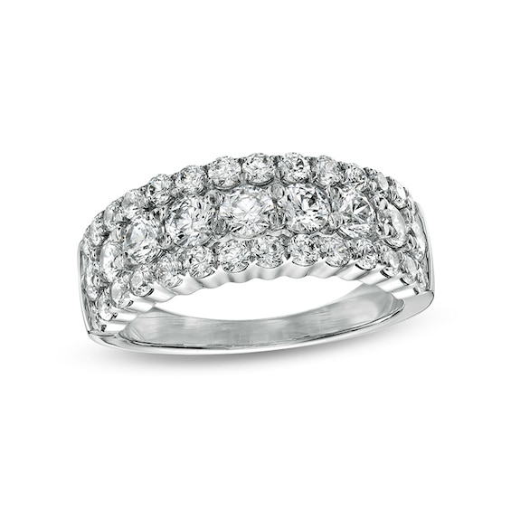 Previously Owned - 2 CT. T.w. Diamond Multi-Row Anniversary Ring in 14K White Gold