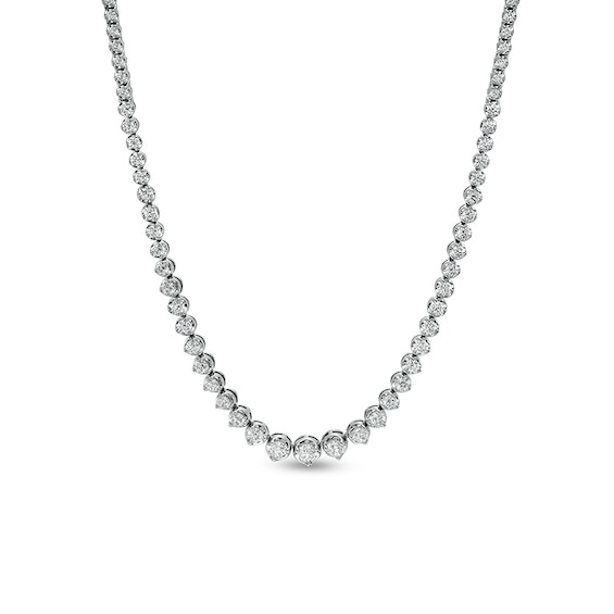 Previously Owned - 4 CT. T.w. Diamond Graduate Riviera Necklace in 10K White Gold â 17"