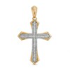 Thumbnail Image 1 of Previously Owned - Men's 1 CT. T.W. Baguette and Round Diamond Gothic-Style Cross Necklace Charm in 10K Gold
