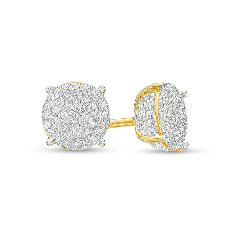 Main Image 1 of Previously Owned - 1/4 CT. T.W. Multi-Diamond Stud Earrings in 10K Gold