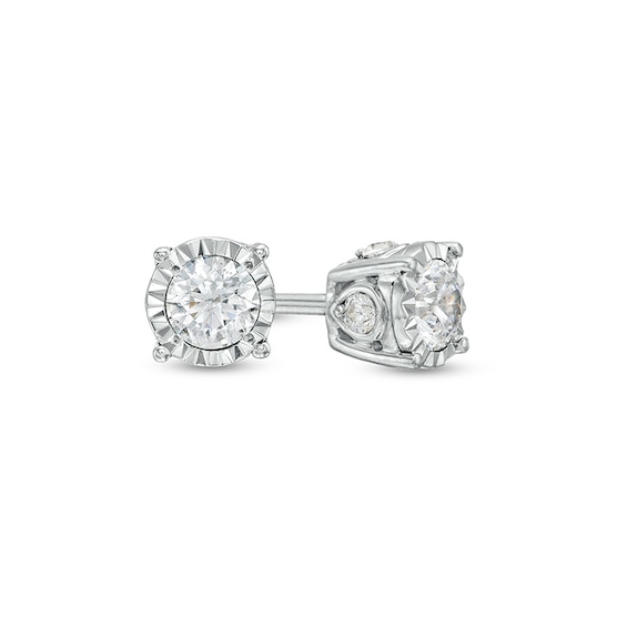 Previously Owned - 1/2 CT. T.w. Diamond Solitaire Stud Earrings in 10K White Gold (J/I3)