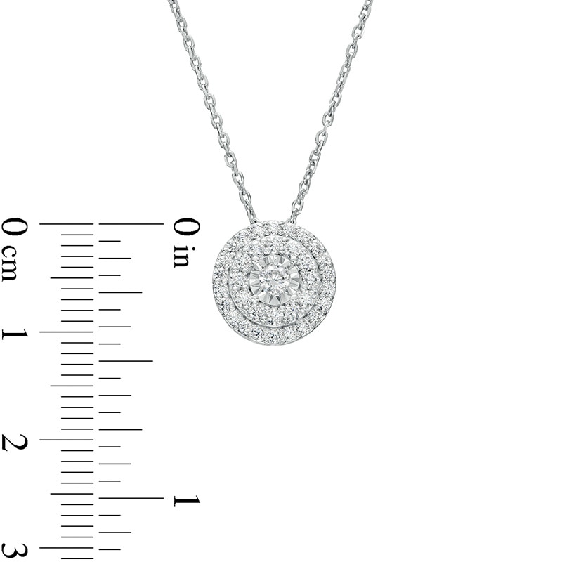 Main Image 2 of Previously Owned - 1 CT. T.W. Diamond Double Frame Pendant and Stud Earrings Set in Sterling Silver