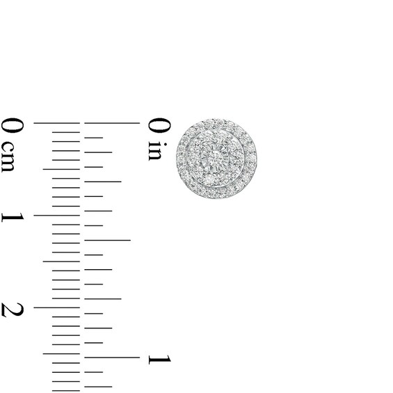 Previously Owned - 1 CT. T.w. Diamond Double Frame Pendant and Stud Earrings Set in Sterling Silver