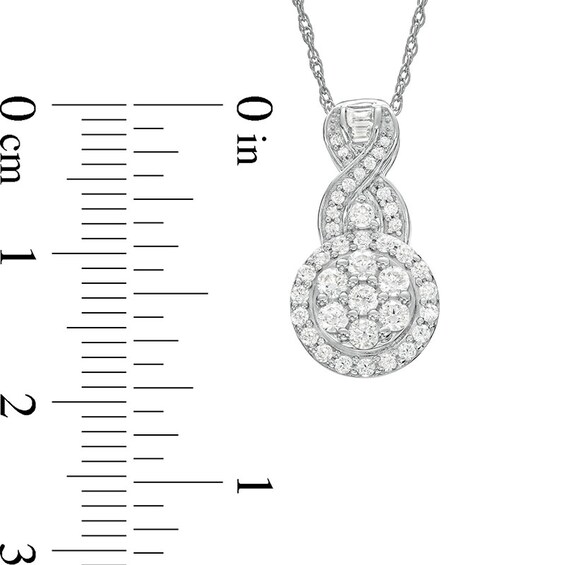 Previously Owned - 1/2 CT. T.w. Multi-Diamond Infinity Drop Pendant in 10K White Gold