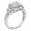 Thumbnail Image 2 of Previously Owned - 1 CT. T.W. Princess-Shaped Multi-Diamond Frame Engagement Ring in 14K White Gold