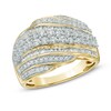 Thumbnail Image 1 of Previously Owned - 1 CT. T.W. Diamond Layered Wave Band in 10K Gold
