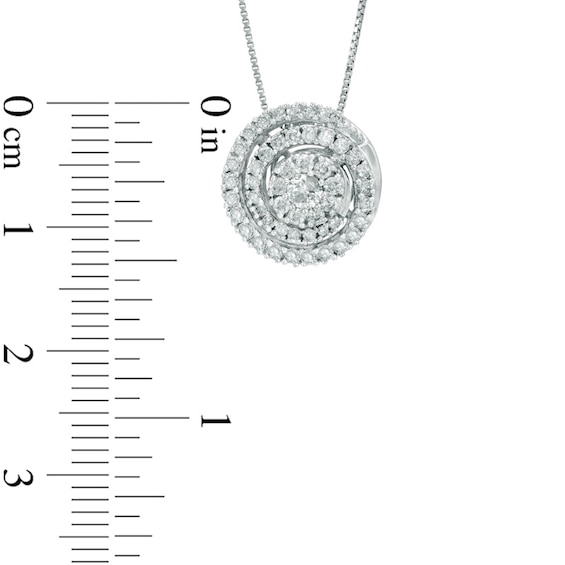 Previously Owned - 1/2 CT. T.w. Diamond Swirl Pendant in 14K White Gold