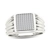 Thumbnail Image 1 of Previously Owned - 1/5 CT. T.W. Composite Diamond Square Signet Ring in 14K White Gold