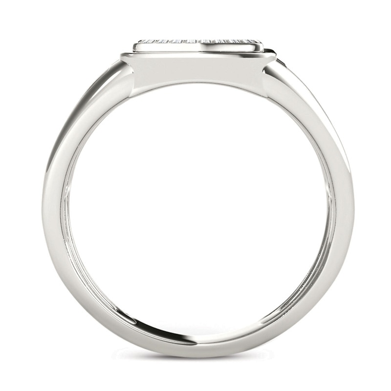 Main Image 3 of Previously Owned - 1/5 CT. T.W. Composite Diamond Square Signet Ring in 14K White Gold