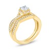 Thumbnail Image 2 of Previously Owned - 3/4 CT. T.W. Diamond Twist Shank Bridal Set in 14K Gold