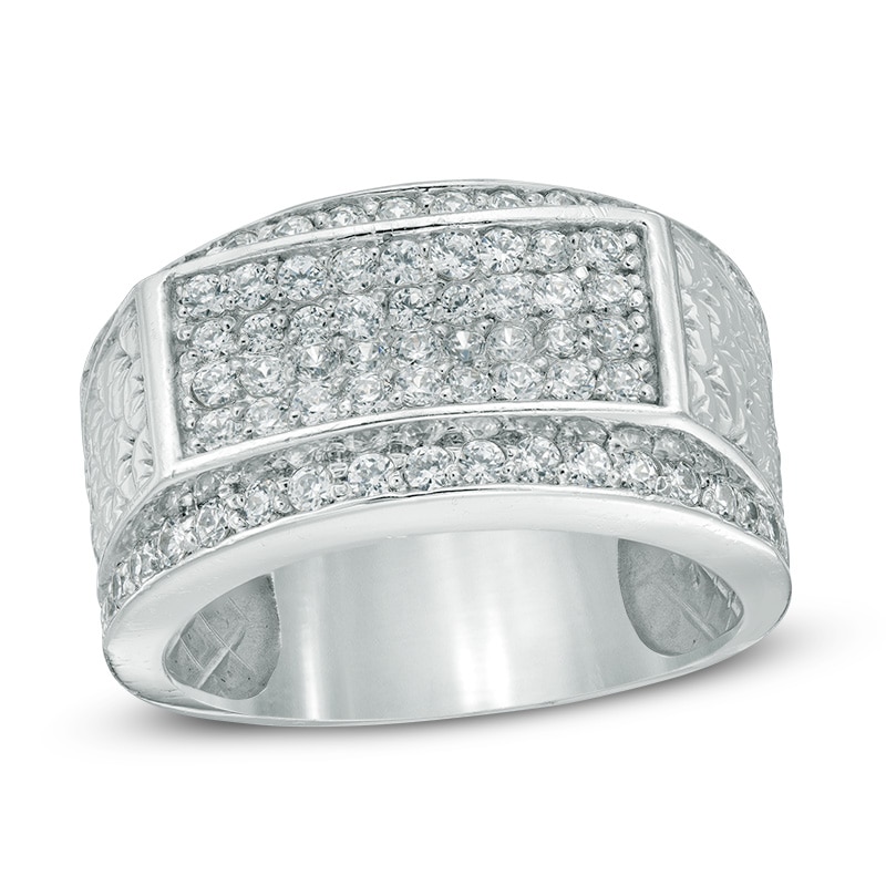 Main Image 1 of Previously Owned - 1 CT. T.W. Composite Diamond Rectangle Anniversary Ring in 10K White Gold