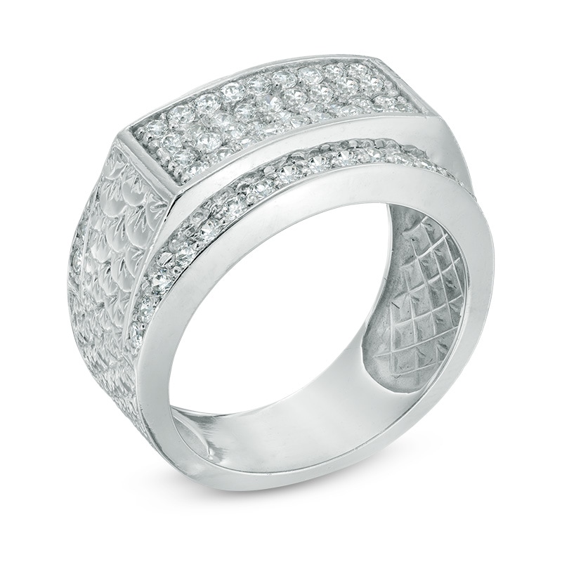 Main Image 2 of Previously Owned - 1 CT. T.W. Composite Diamond Rectangle Anniversary Ring in 10K White Gold