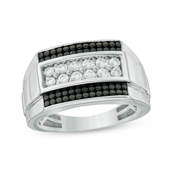 Previously Owned - 1/2 CT. T.w. Composite Diamond Rectangle Top Ring in 10K White Gold