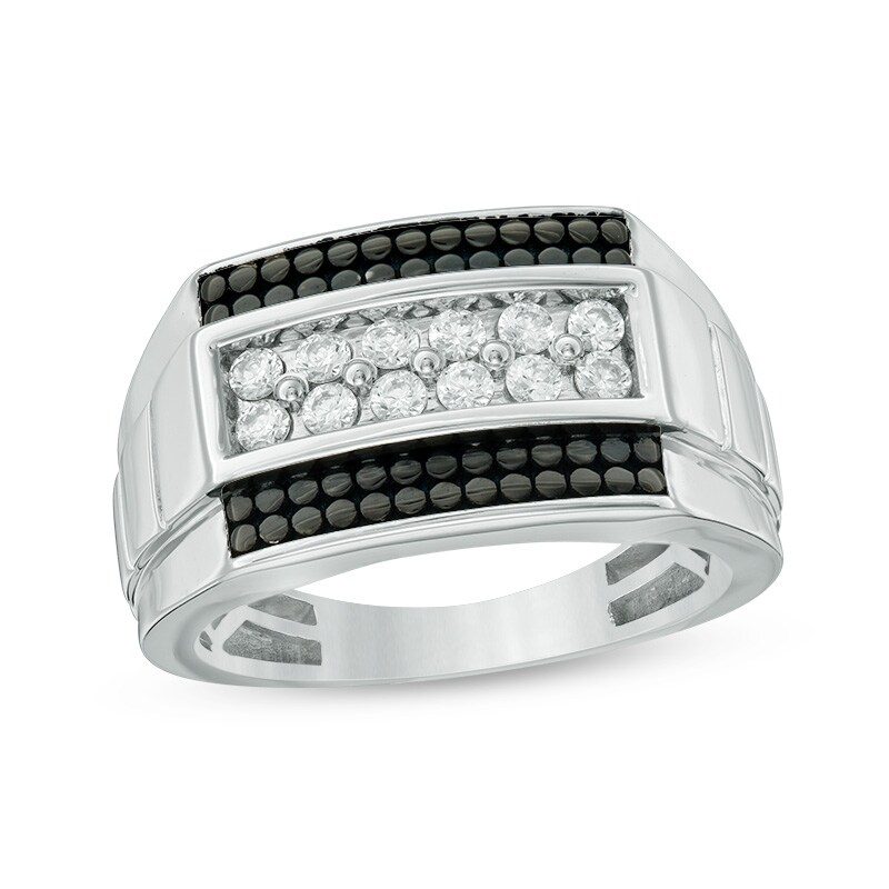 Main Image 1 of Previously Owned - 1/2 CT. T.W. Composite Diamond Rectangle Top Ring in 10K White Gold