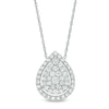 Thumbnail Image 1 of Previously Owned - 1/2 CT. T.W. Diamond Frame Teardrop Pendant in 10K White Gold