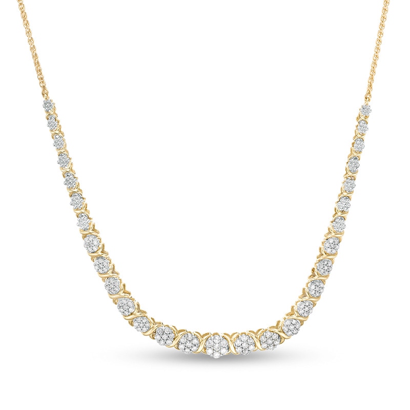 Main Image 1 of Previously Owned - 1 CT. T.W. Composite Diamond Necklace in 10K Gold - 19"