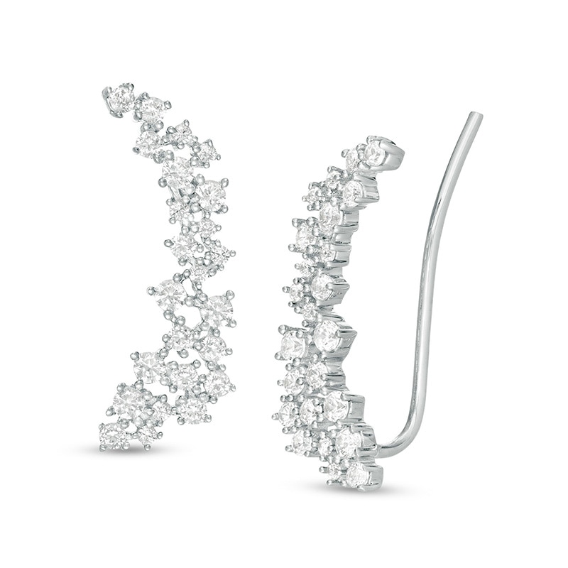 Main Image 1 of Previously Owned - Marilyn Monroe™ Collection 5/8 CT. T.W. Diamond Crawler Earrings in 10K White Gold